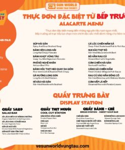 Semi Buffet Sun World Vũng Tàu - Menu món chính phong phú được phục vụ tận bàn không giới hạn số lượng.